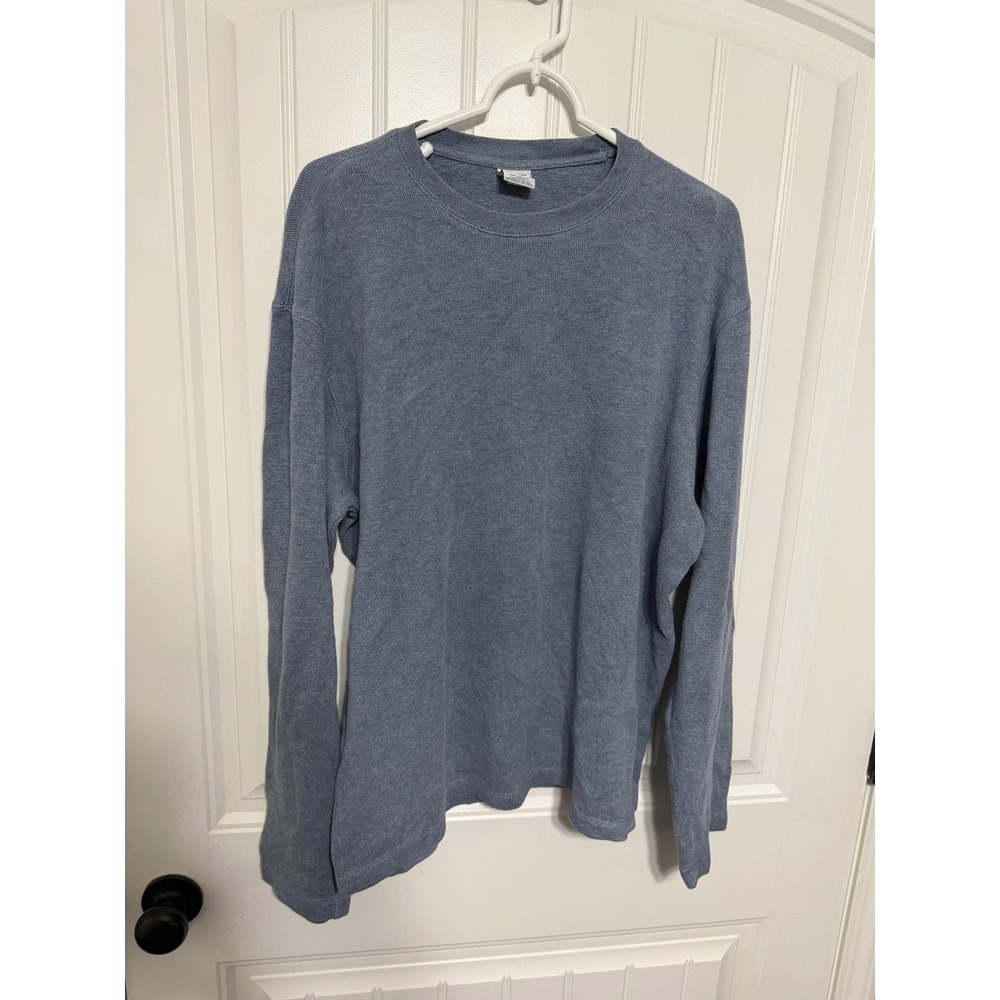 Old Navy Shirt Mens Large Blue Long Sleeve Ribbed Crew Neck Top EUC